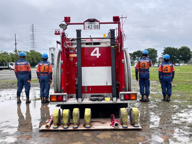 雨中の奮闘!消防団合同練習で光るチームワーク